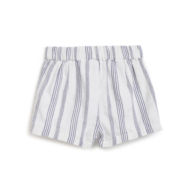 Girls White and Blue Striped Shorts image number 1